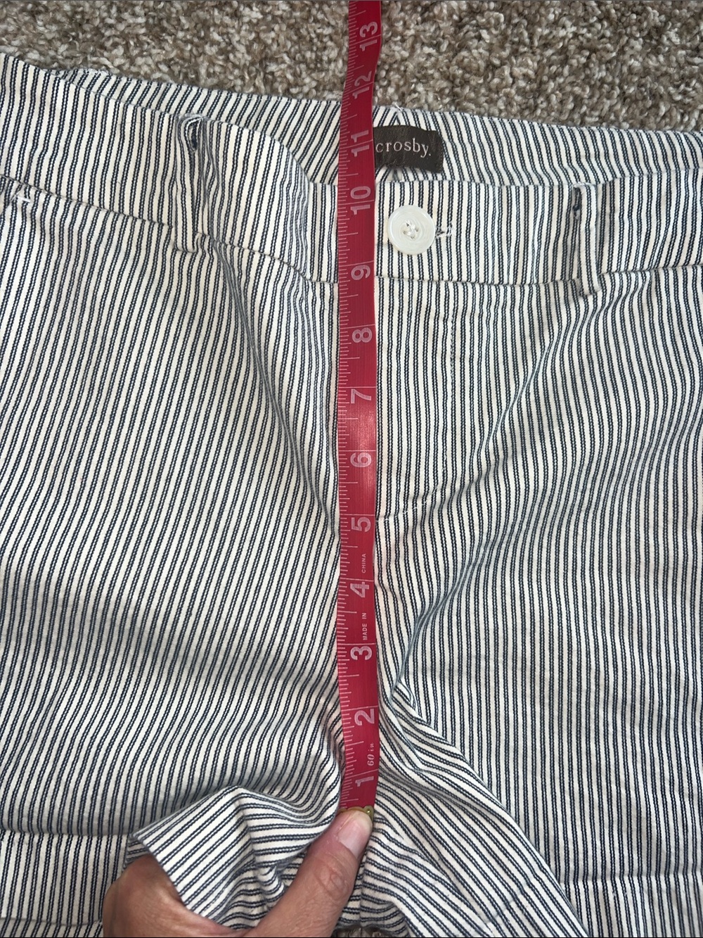 NWOT! 🇺🇸 Crosby. Navy & White Striped Cotton Blended Women's Shorts - size 8! - Picture 14 of 15